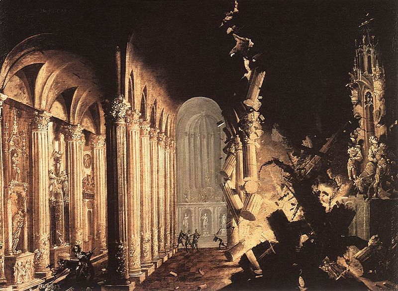 Tableau du XVIIIe siècle : Explosion dans une cathédrale, par Monsu Desiderio